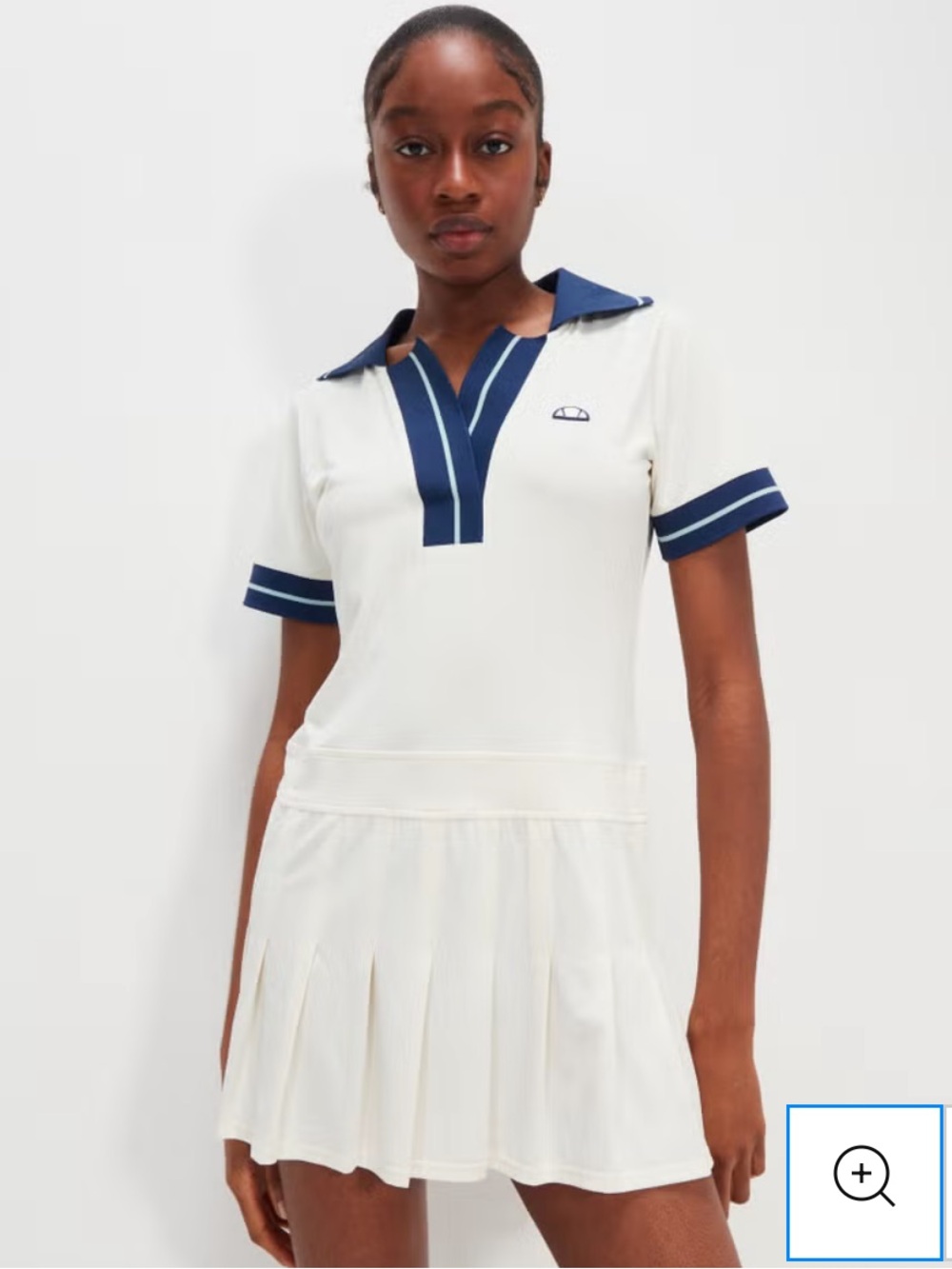 Ellesse Cream Polo Dress with Navy Trim - Savannah Dress